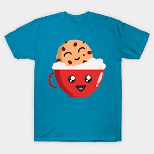 Kawaii Cookie Coffee Bath T-Shirt